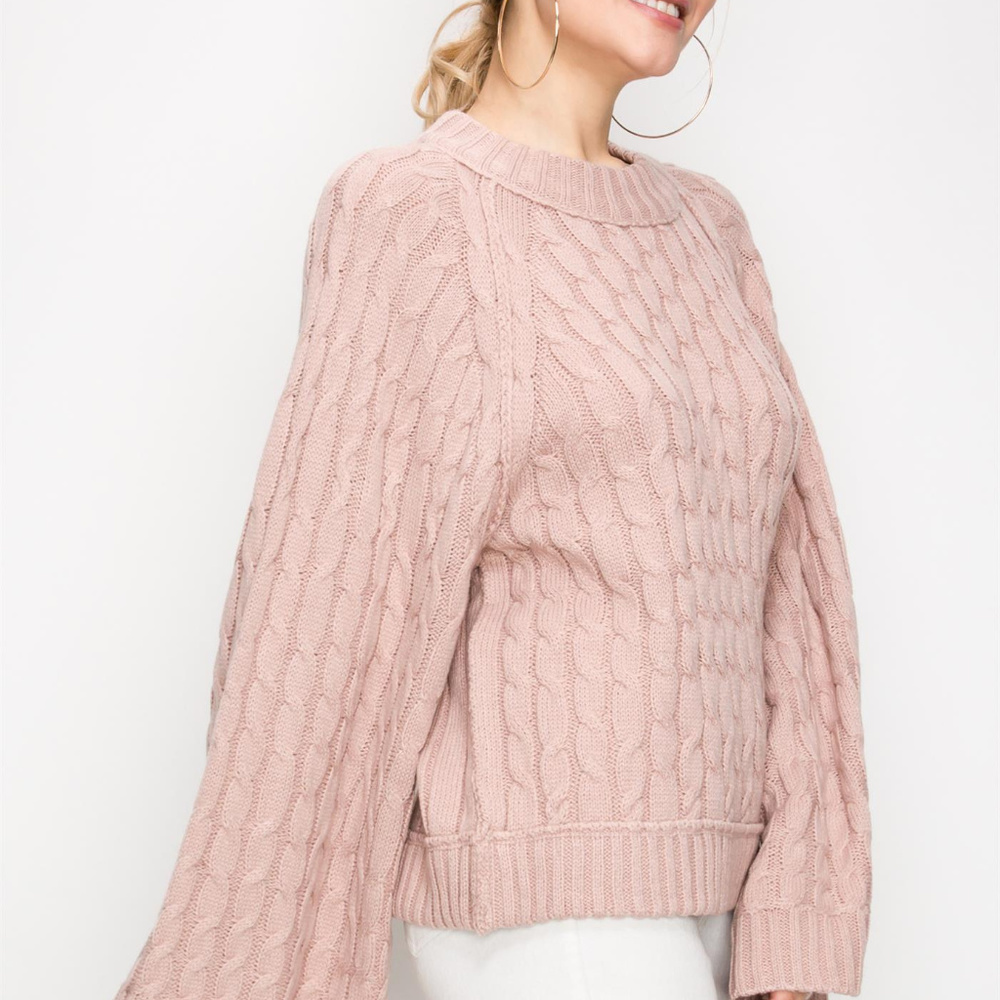 SWEATER PINK KNIT SWEATER - Picture 4 of 5